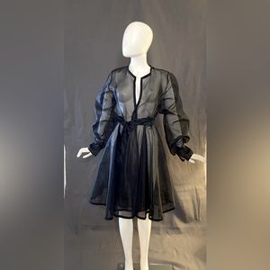 Sheer organza overlay swing jacket